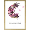demi Lune en fleurs pressées rose accompagnée d’une phrase sur l'amitié