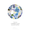 Herbier floral circulaire aux fleurs bleues, ambiance lune pleine